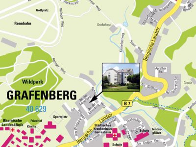 Lagekarte - Prorenta GmbH | An der Kaiserburg | Düsseldorf